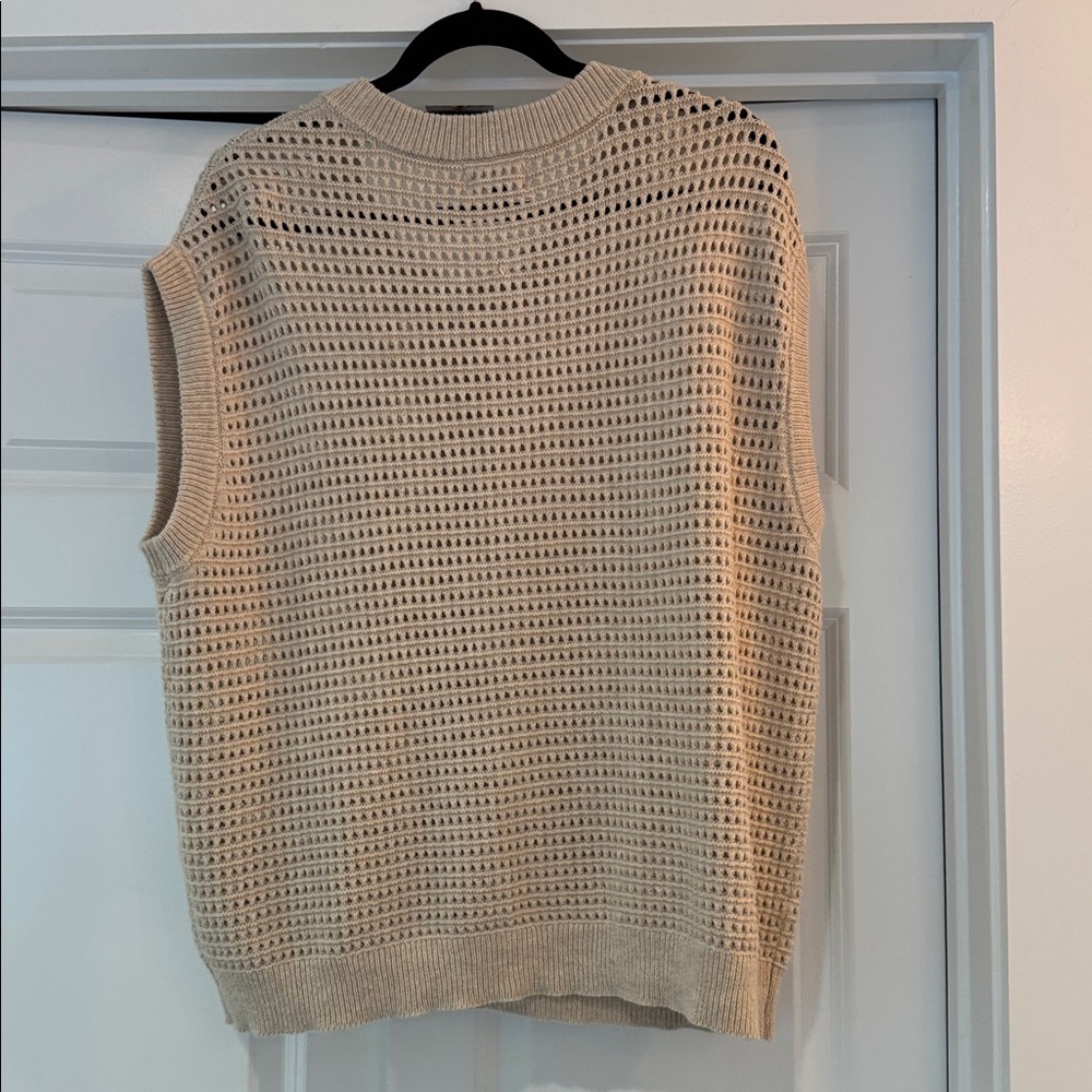 Universal Thread Cream Open-Knit Button Front Sweater Vest - Picture 3 of 3